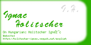 ignac holitscher business card